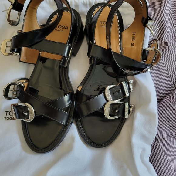 Toga Pulla black four buckle sandals - Picture 2 of 6